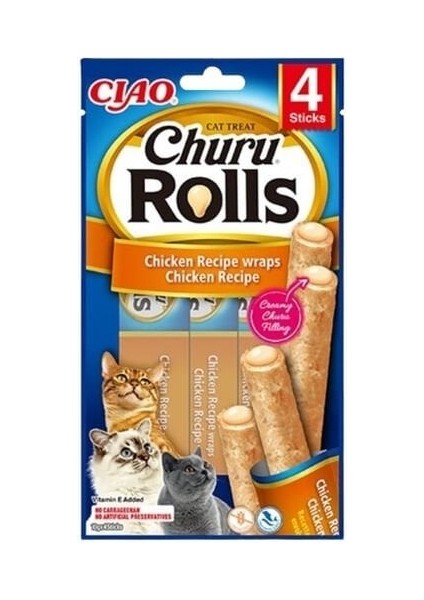 Ciao Churu Rolls Sticks Tavuk Sargılı Kedi Ödül Maması 10 gr 4 Adet
