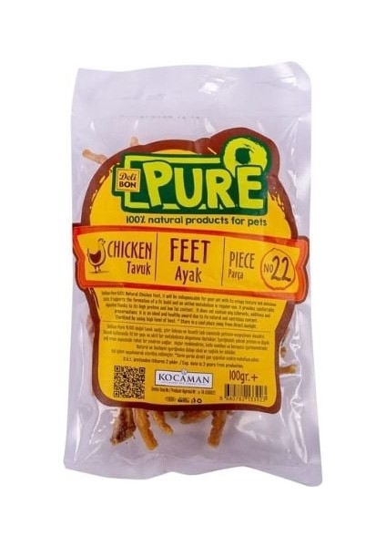 Pure Kurutulmuş Tavuk Ayağı Köpek Ödülü 100 gr