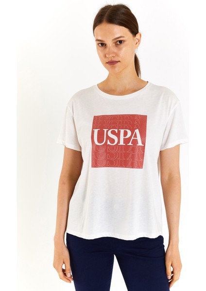 Yeni Koza 1832199 Garnı Us Polo Assn Kadın T-Shirt Ecru