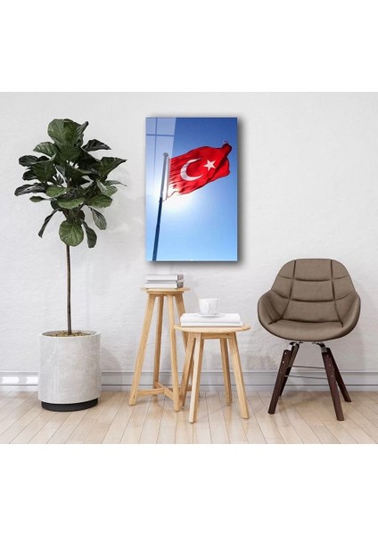 Türk Bayrağı Cam Tablo