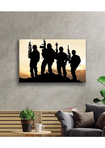 Asker Arkadaş Cam Tablo