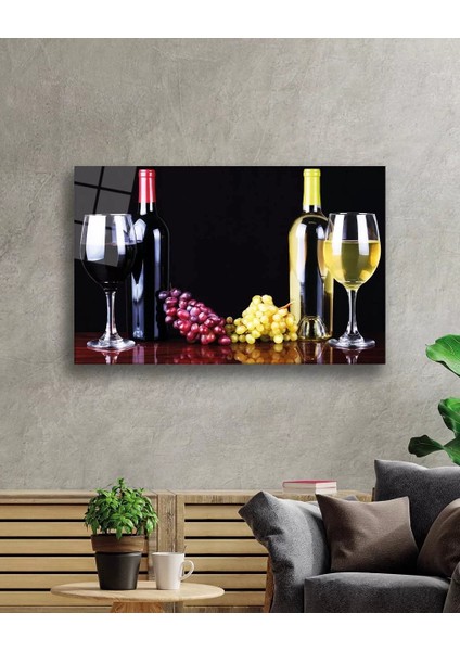 Üzüm ve Şarap Cam Tablo Grape