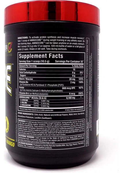 Aminocore Bcaa Supplement Powder