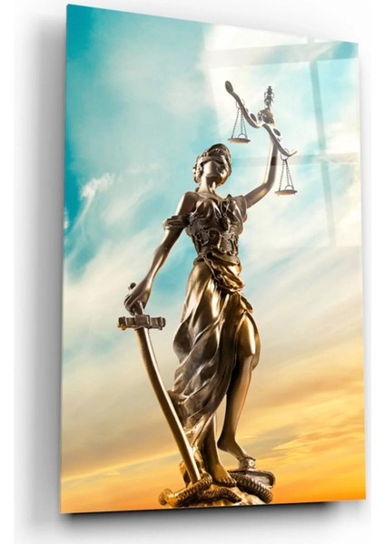 Themis Heykeli Cam Tablo