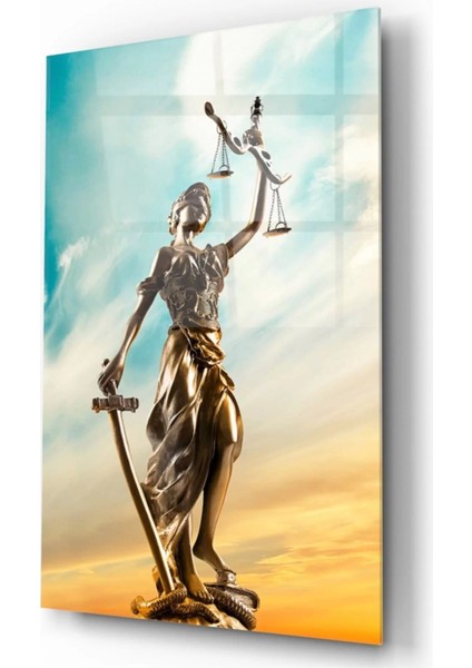 Themis Heykeli Cam Tablo
