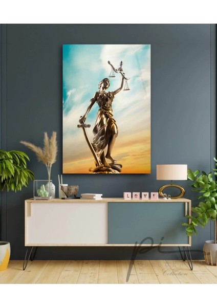 Themis Heykeli Cam Tablo