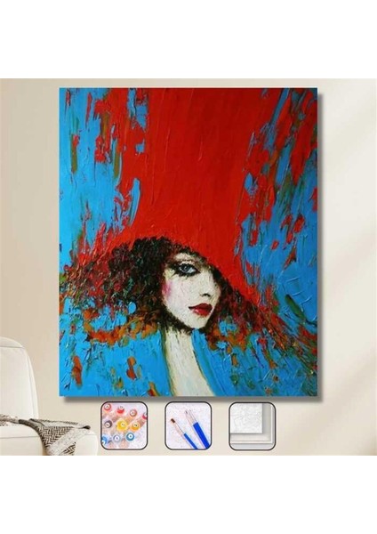 Büyük Şapkam Çerçeveli Sayılarla Boyama Seti 40 x 50 cm