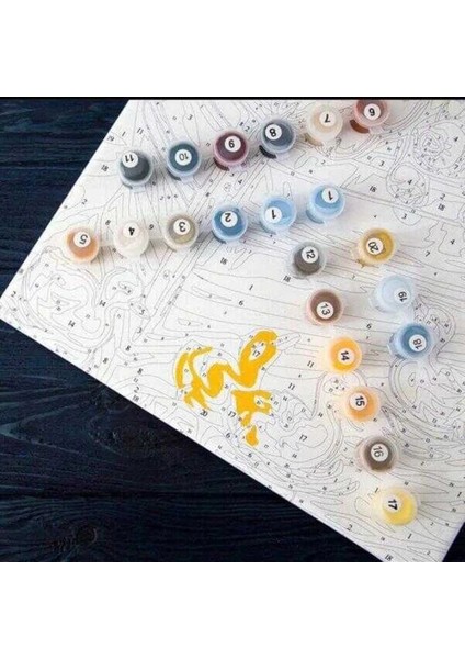 Karda Taksim Tranwayı Çerçeveli Sayılarla Boyama Seti 40 x 50 cm