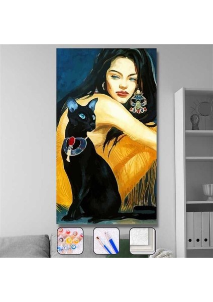 Bastet ve Mısır Prensesi Çerçeveli Sayılarla Boyama Seti 40 x 50 cm