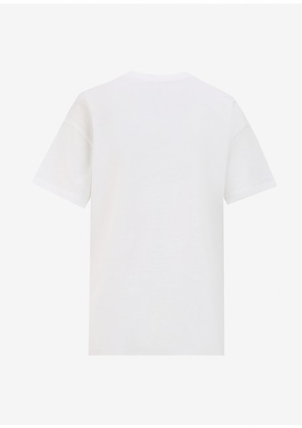 Bisiklet Yaka Baskılı Kırık Beyaz Kadın T-Shirt F4SL-TST0633 fiyatları