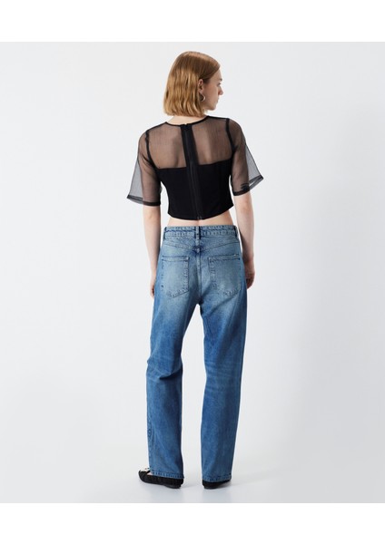 Hotfix Baskılı Jean Pantolon