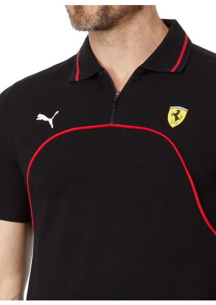 Siyah Erkek Normal Kalıp Polo T-Shirt 62094501 Ferrari Race Polo