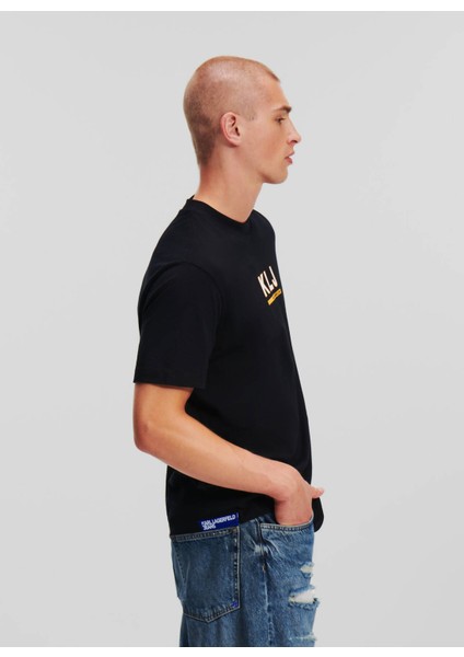 Yuvarlak Yaka Baskılı Siyah Kadın T-Shirt 240J1701 fiyatları