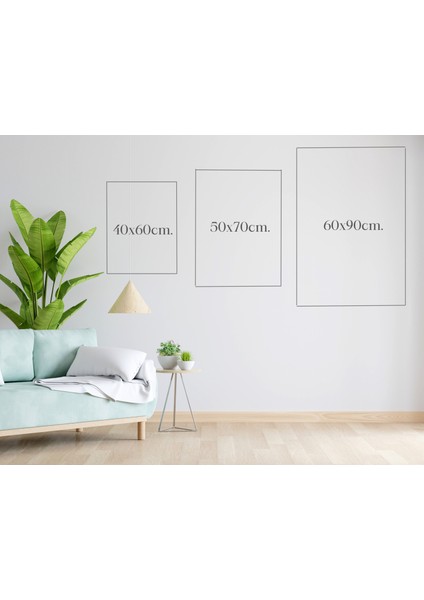 Çiçek Boho Happiness Minimalist Kanvas Tablo - Bebek Odası Dekorasyon - Çocuk Odası Tablo