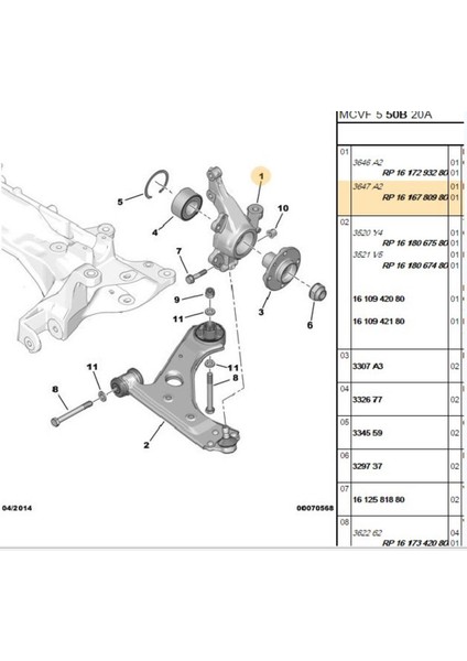 Sağ Aks Taşıyıcı Bipper (11531716-3647A2)