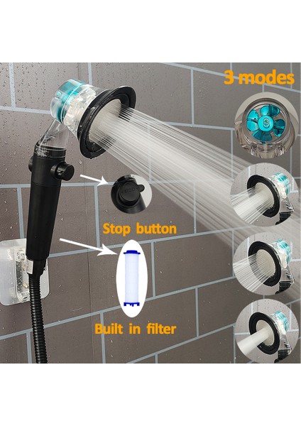 Sadece Filtre Yeni Tasarım Pervane Banyo Duş Başlığı Ayarlanabilir Düğme ile Yüksek Basınçlı Su Tasarrufu Dahili Filtre El Duş Başlığı (Yurt Dışından) modelleri