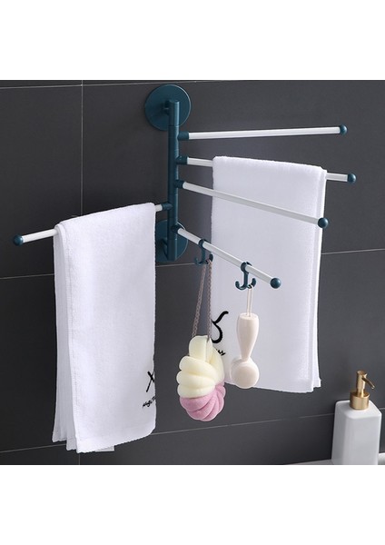 Beyaz-C Yaratıcı Döner Havlu Çubuğu Duvara Montaj Banyo Havlu Askısı Tutucu Depolama Organizatör Uzay Tasarruflu Havlu Demiri 3/4/5 Arms (Yurt Dışından) fırsatları