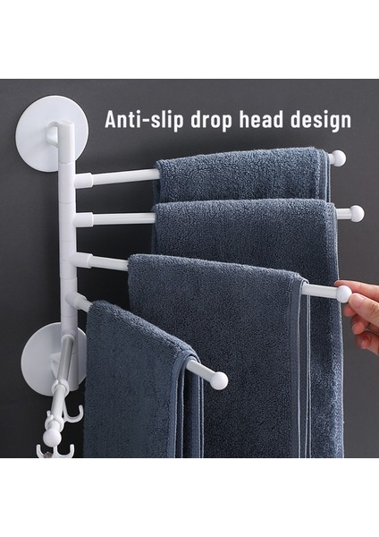 Beyaz-C Yaratıcı Döner Havlu Çubuğu Duvara Montaj Banyo Havlu Askısı Tutucu Depolama Organizatör Uzay Tasarruflu Havlu Demiri 3/4/5 Arms (Yurt Dışından) indirimleri