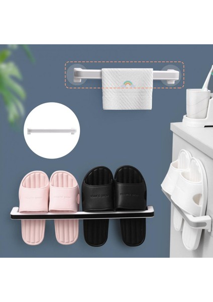 Siyah 1 Takım Havlu Askısı Duvara Monte Yumruk Ücretsiz Havlu Tutucu Uzay Tasarruf Terlik Askı Rafı Hiçbir Kalıntı Bant Etiket (Yurt Dışından) fiyatları