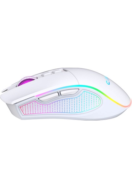 Crossfire Air V1 Kablosuz 10000 Dpi Pixart PMW3325 Sensör Makro Yazılımlı Chromatic RGB Kablosuz Gaming Mouse - Beyaz (2.4 GHz Kablosuz + BT5.1 + Type-C ile Kullanım Desteği)