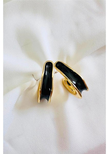 Mineli Minimal Şerit Küpe