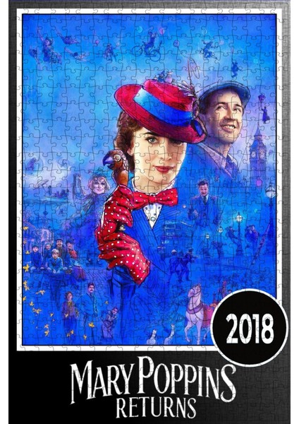 Mary Poppins Returns (2018) Film Posterinin 500 Parça Puzzle Yapbozu Sürüm2