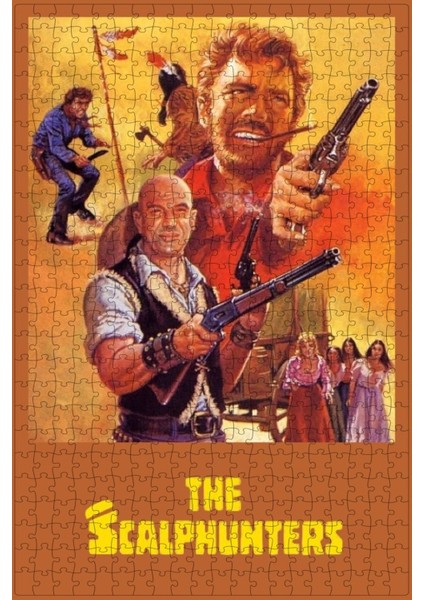 The Scalphunters (1968) Film Posterinin 500 Parça Puzzle Yapbozu Sürüm2