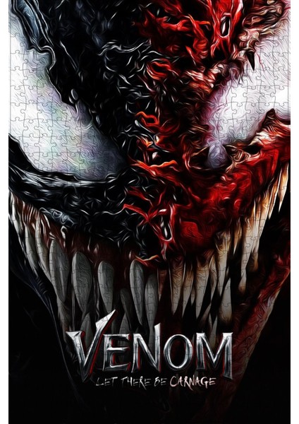 Venom: Let There Be Carnage (2021) Film Posterinin 500 Parça Puzzle Yapbozu Sürüm3