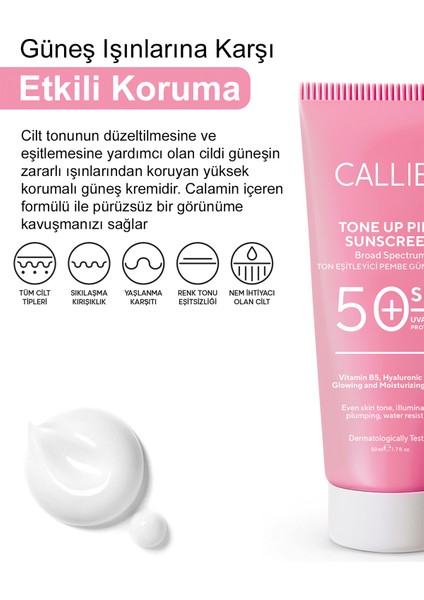 Ton Eşitleyici , Aydınlatıcı Spf 50+ Renkli Güneş Kremi Glutatyon, Hyaluronik Asit Etkili 50 ml