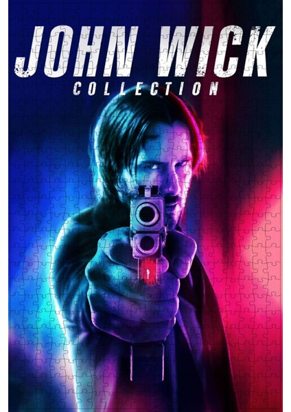 John Wick Collection Film Posterinin 500 Parça Puzzle Yapbozu Sürümx7