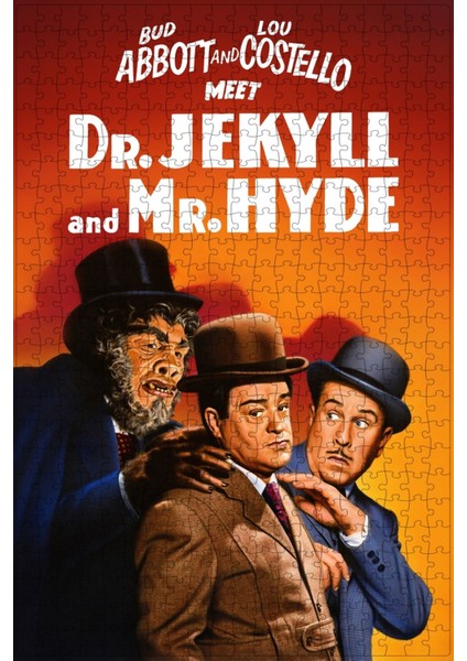 Abbott And Costello Meet Dr. Jekyll And Mr. Hyde (1953) Film Posterinin 500 Parça Puzzle Yapbozu