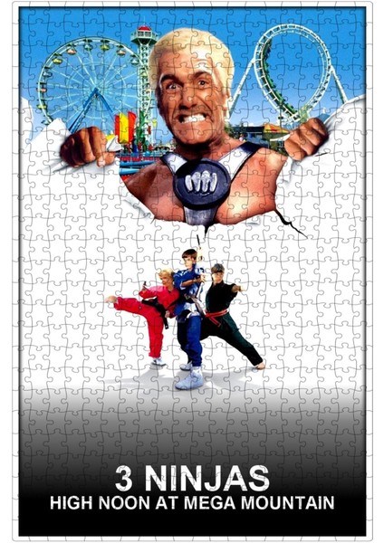 3 Ninjas: High Noon At Mega Mountain (1998) Film Posterinin 500 Parça Puzzle Yapbozu