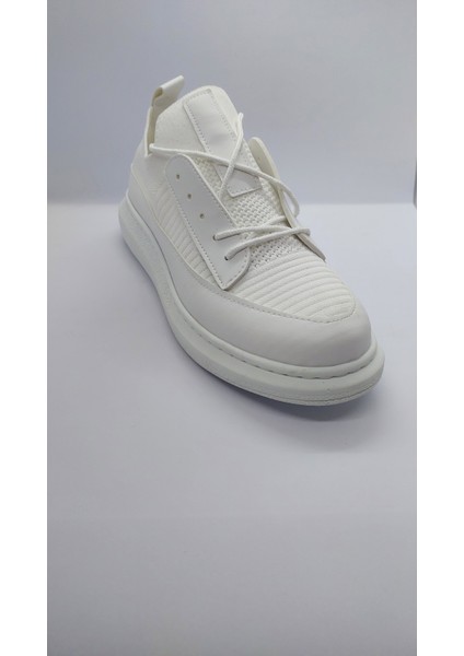 Kuback Rahat Taban Beyaz Triko Ayakkabı Yüksek Taban Bağcıklı Günlük Erkek Ayakkabı fiyatları