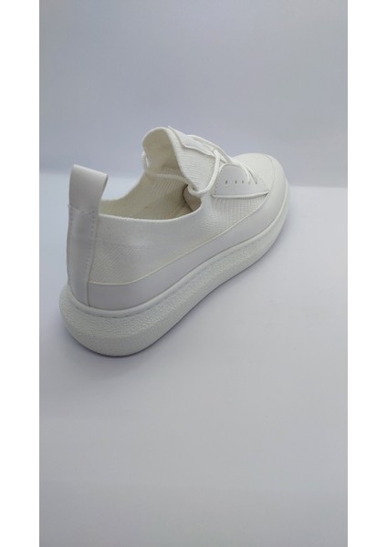 Kuback Rahat Taban Beyaz Triko Ayakkabı Yüksek Taban Bağcıklı Günlük Erkek Ayakkabı indirimleri