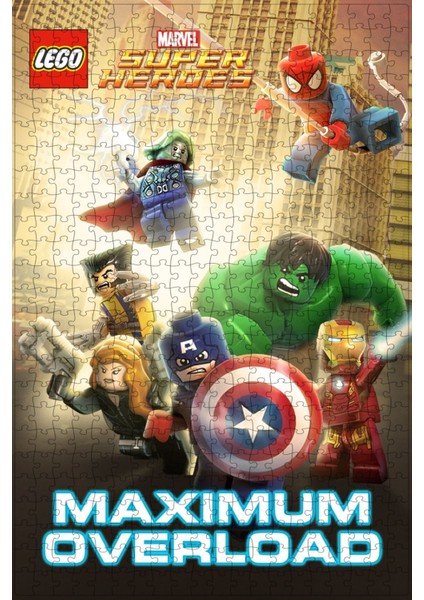 LEGO Marvel Super Heroes: Maximum Overload (2013) Film Posterinin 500 Parça Puzzle Yapbozu A45