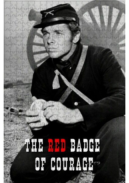 The Red Badge Of Courage (1951) Film Posterinin 500 Parça Puzzle Yapbozu Sürüm2