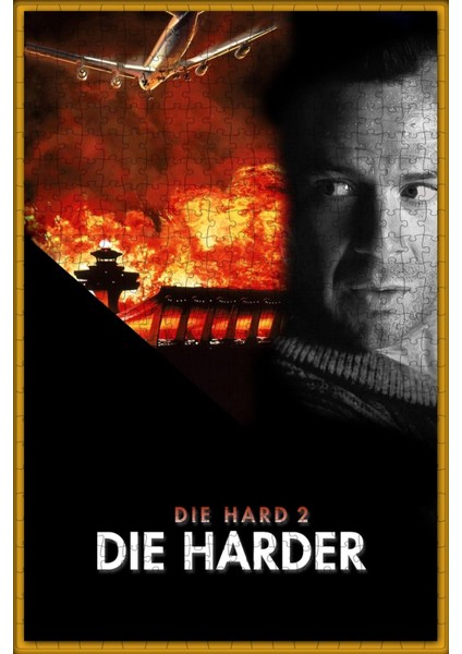 Die Hard 2 (1990) Film Posterinin 500 Parça Puzzle Yapbozu Sürüm2