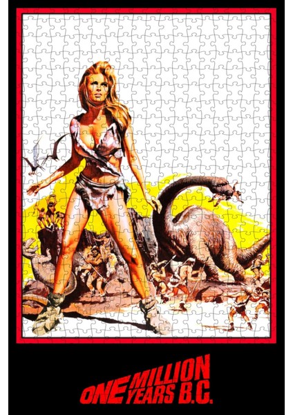 One Million Years B.c. (1966) Film Posterinin 500 Parça Puzzle Yapbozu Sürüm2
