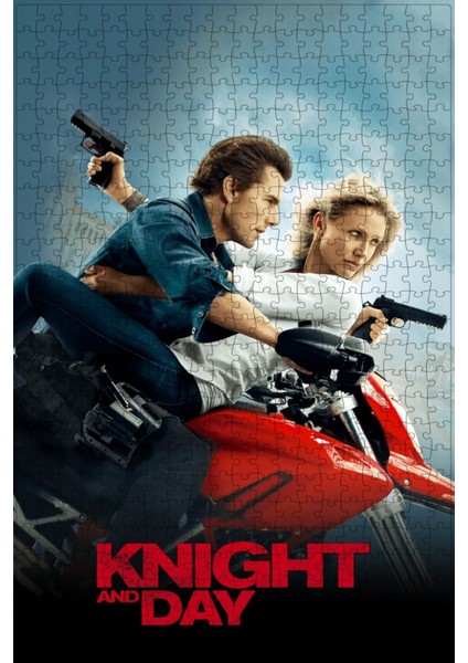 Knight And Day (2010) Film Posterinin 500 Parça Puzzle Yapbozu Sürüm3 T7