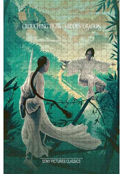 Crouching Tiger, Hidden Dragon (2000) Film Posterinin 500 Parça Puzzle Yapbozu Sürüm2
