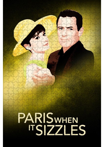 Paris When It Sizzles (1964) Film Posterinin 500 Parça Puzzle Yapbozu T9