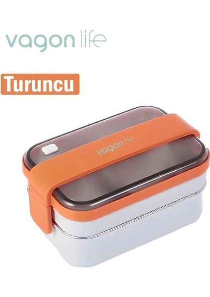 Okfis Vagonlife Bento 1200 ml Lunchbox 2 Katlı Yeni Nesil Sefer Tası Turuncu fırsatları