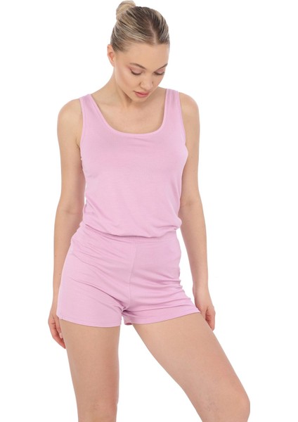Extra Yumuşak Viskon Şort & Atlet Takım -Lavanta Pembesi indirimleri