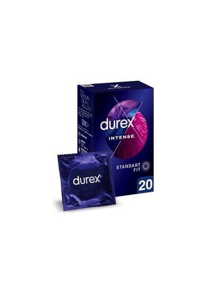 ( Kil Maskesi ) Intense Uyarıcı Jelli ve Tırtıklı Prezervatif 20'li ( 1 Adet )