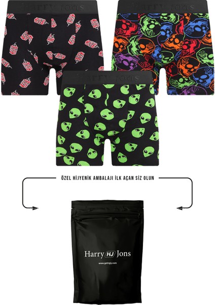 Erkek 3'lü Boxer Kumaş Premium Paket Özel Dizayn. Düz Likralı Boxer Şort Çeyizlik Hediyelik