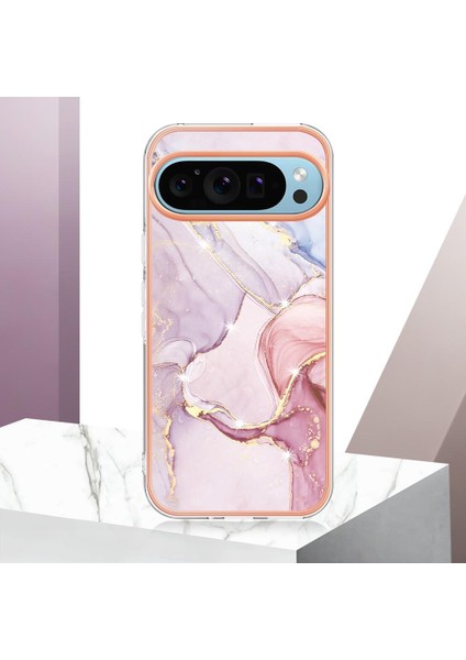 Google Piksel 9 Pro 5g Mermer Desen Ince Tpu Yumuşak Tampon Için Kılıf (Yurt Dışından)
