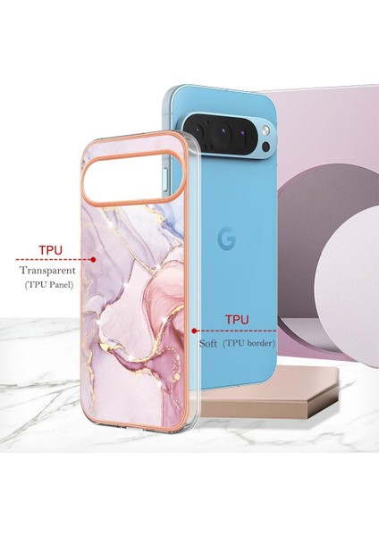 Google Piksel 9 Pro 5g Mermer Desen Ince Tpu Yumuşak Tampon Için Kılıf (Yurt Dışından)