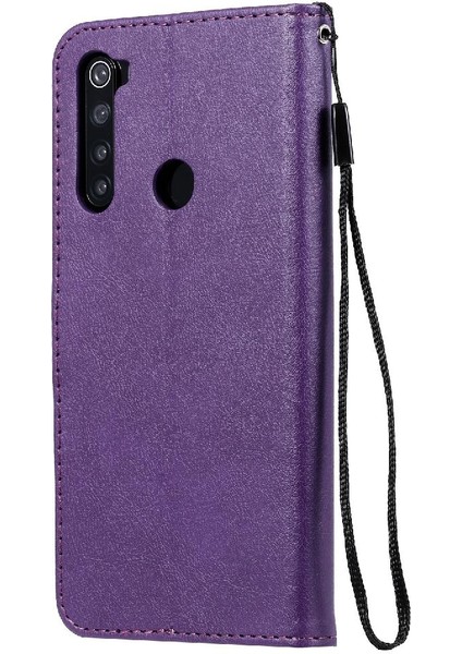 Kart Yuvası ile Xiaomi Redmi Not 8 Için Flip Case Klasik Düz Renk Yüksek (Yurt Dışından)