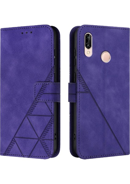 Huawei P20 Lite Için Kılıf Pu Deri Flip Folio Kitap Koruyucu Cüzdan Kart (Yurt Dışından)