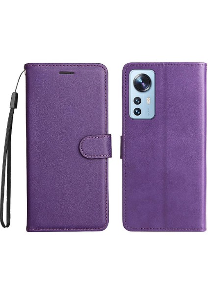 Kart Yuvası Klasik Düz Renk Iş ile Xiaomi 12 Lite Için Flip Case (Yurt Dışından)